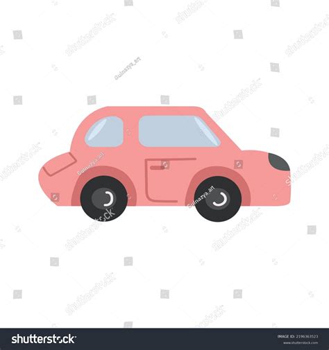 Cute Hand Drawn Pink Car Vector Stock Vector (Royalty Free) 2196363523 ...