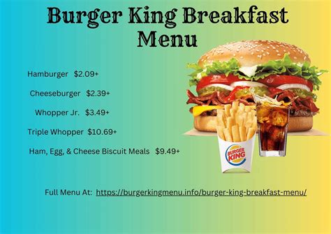 Burger King Breakfast Menu With Prices 2024 - Burger King Menu with ...