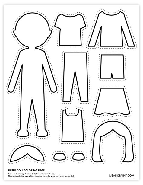 Paper Doll Template Paper Dolls Printable Printable Stickers Easy ...