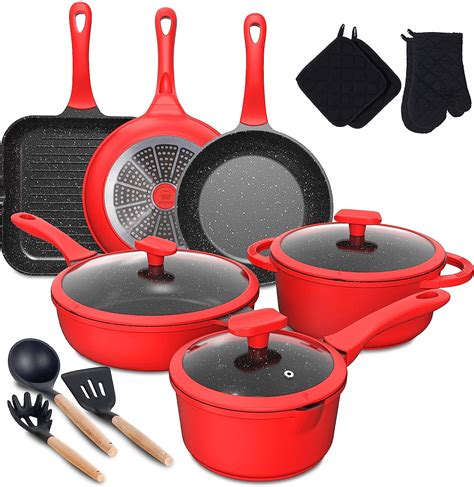 Amazon.com: Pots and Pans Set, imarku 16-Piece Cookware Sets Nonstick ...