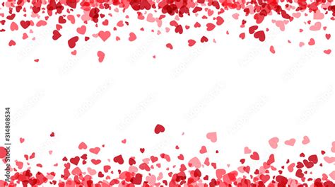 Love valentine's background with pink falling hearts over white. Stock ...