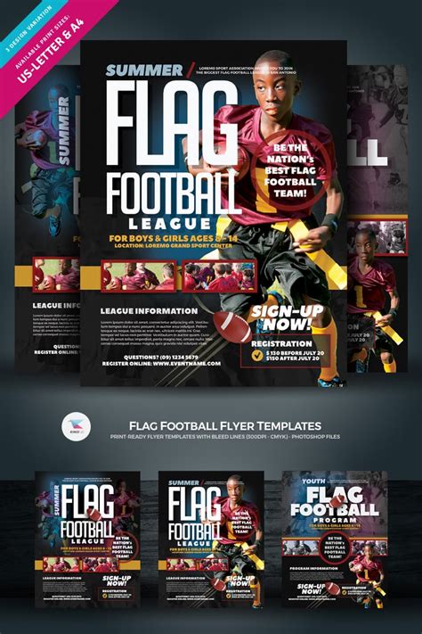 Flag Football Flyer - Corporate Identity Template