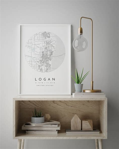 Logan Map Logan Utah City Map Home Town Map Logan Print | Etsy