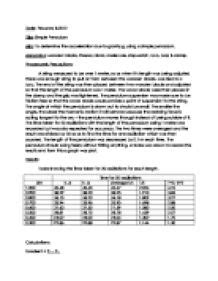 Physics pendulum lab report - Custom Writing Help on Any Topic.