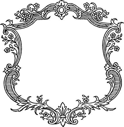 Free Vintage Floral Scroll Border Frame | Oh So Nifty Vintage Graphics