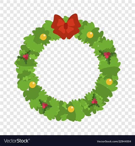 Christmas wreath icon flat style Royalty Free Vector Image