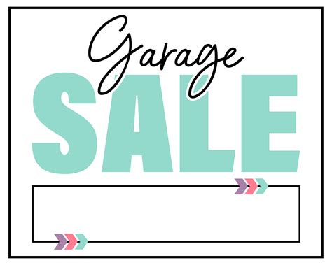 Printable Garage Sale Signs