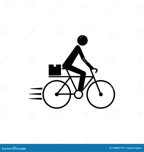 Delivery by Bike Icon, Logo, Sign Stock Vector - Illustration of cycle ...