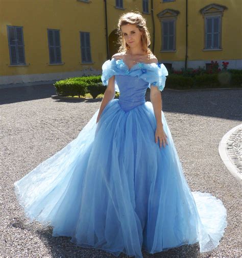 Cinderella Blue Ball Gown Halloween Costume Cosplay Princess Dress ...