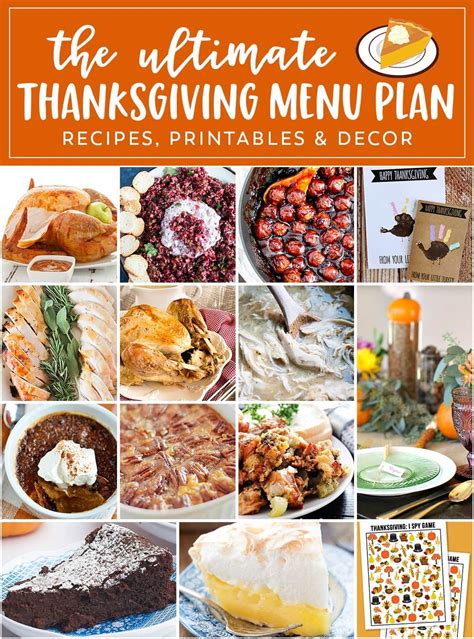 Thanksgiving Menu Planner - Julie's Eats & Treats