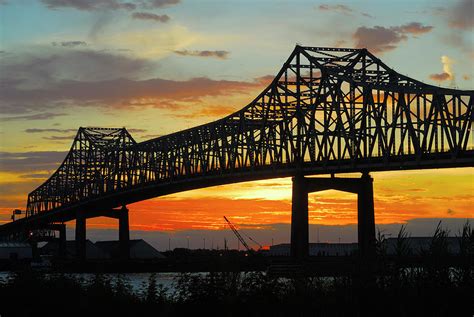 Mississippi River Bridge At Sunset Photograph by Paul D. Taylor - Fine ...