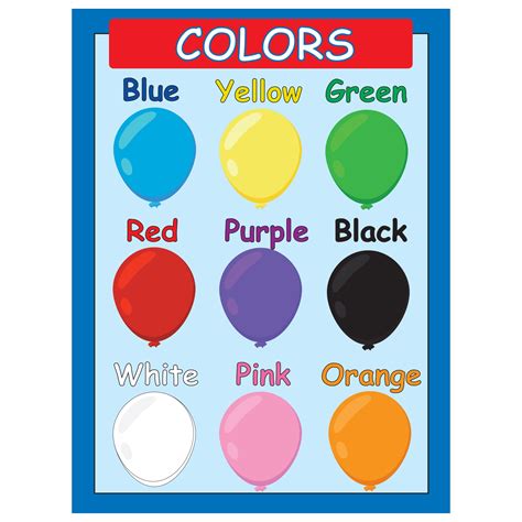 Primary Colors Poster Chart | Swift Calendars | Colors