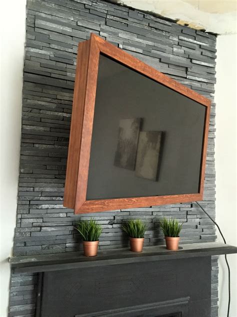 DIY $40 Wood TV Frame {works for TVs that tilt and rotate, too ...