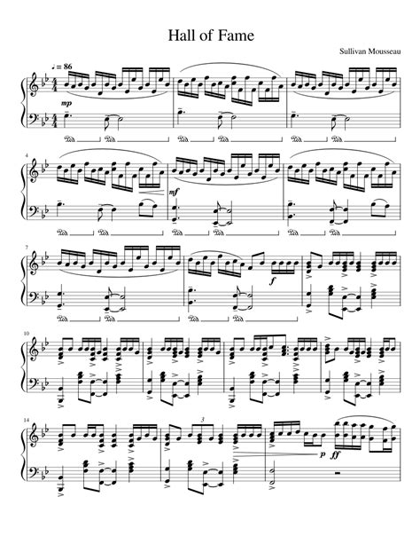 Hall of Fame Sheet music for Piano (Solo) | Musescore.com