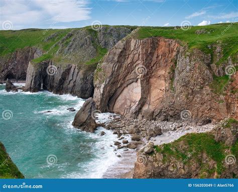 Coastal Cliffs in Pembrokeshire, Wales Stock Image - Image of erosion ...