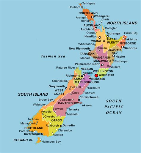 Map Of New Zealand With Cities - TravelsFinders.Com