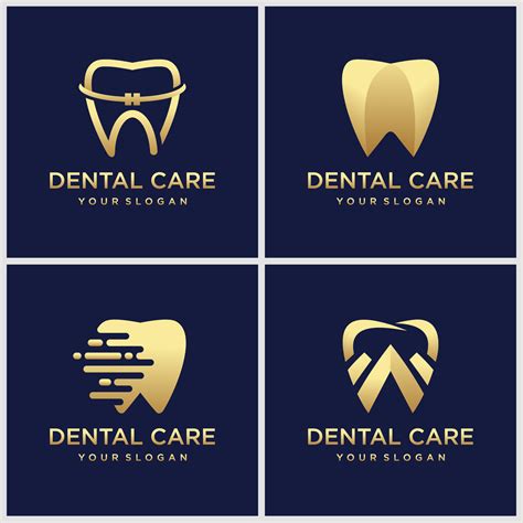 El logotipo de la clínica dental con forma de diente de lujo con ...