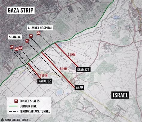 Operation Protective Edge: Map of Gaza Tunnels