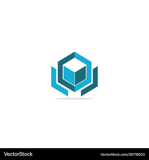 Polygon shape 3d company logo Royalty Free Vector Image