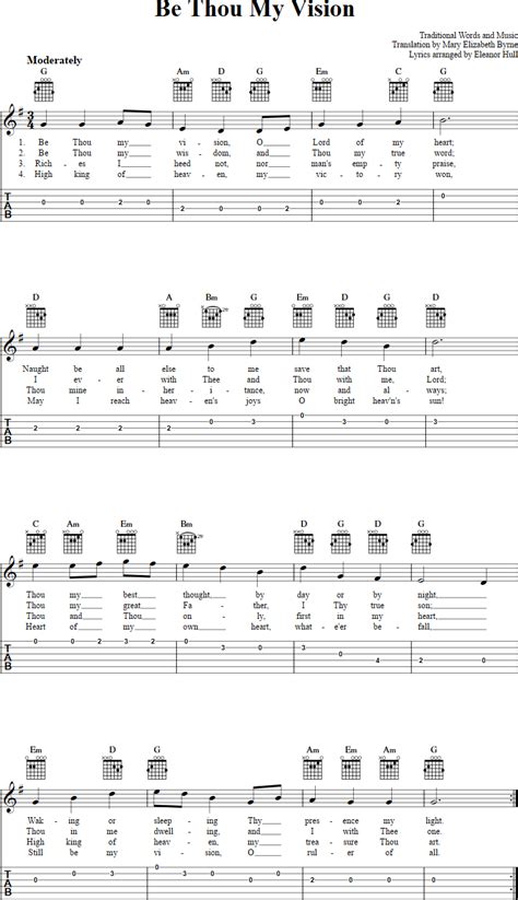 Be Thou My Vision: Chords, Sheet Music, and Tab for Guitar with Lyrics ...