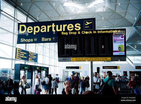 Departure area at London Stansted Airport, UK Stock Photo - Alamy