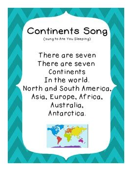 Free Continent Song by Wise Little Owls | TPT