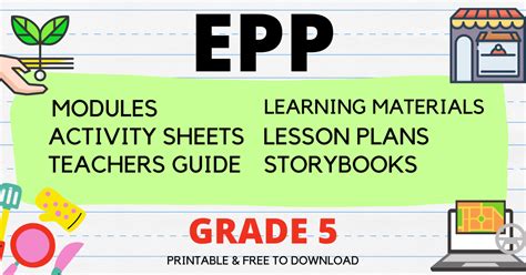 EPP - Learning Materials (GRADE 5) Free Download - DepEd Click