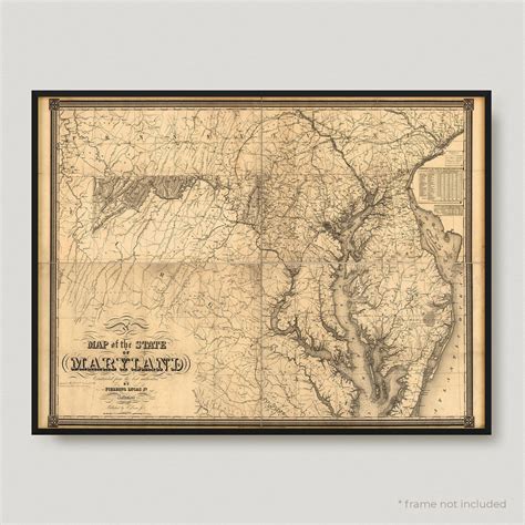 Map of the State of Maryland, Historical Map of Maryland, Antique Map ...