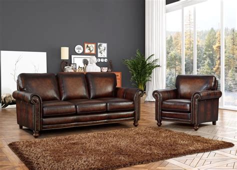 Leather Italia | Hampton Beautiful Brown Leather Living Room Set