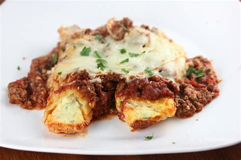 Manicotti with Meat Sauce Recipe - BlogChef