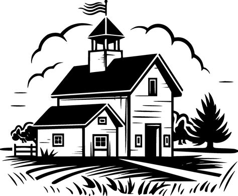 Farmhouse, Minimalist and Simple Silhouette - Vector illustration ...