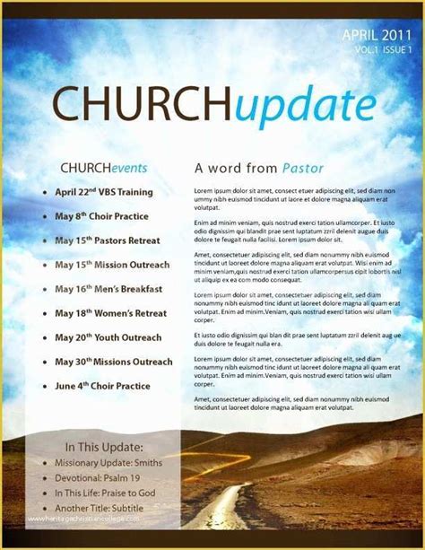 Free Church Bulletin Templates Of Pathway Church Newsletter Template ...