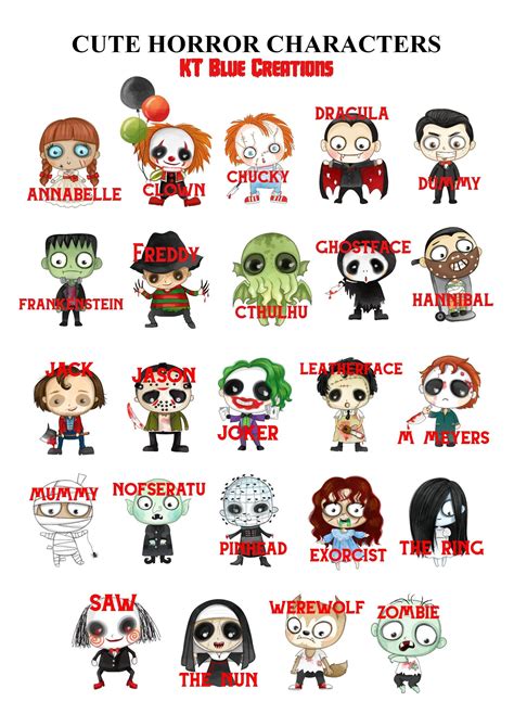 Cute Horror Movie Characters Inch Images Collage Digital Car Coaster ...