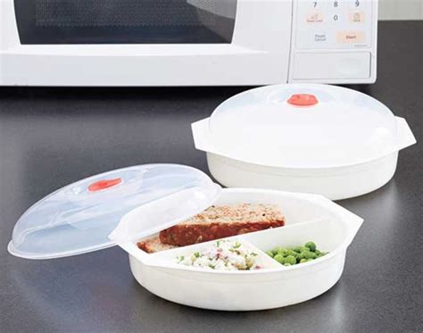 Microwave Safe Divided Plates Set Vented Covers Food Storage Serving 3 ...