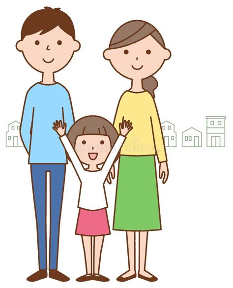 A family of three stock vector. Illustration of bright - 202975155