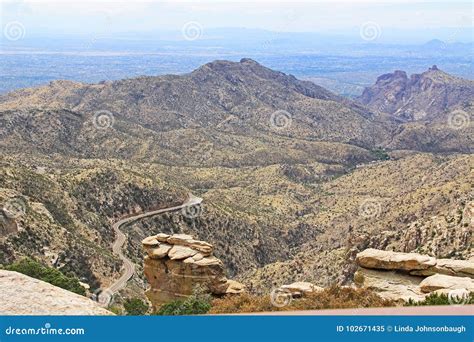 View Towards Tucson from Windy Point Vista Stock Image - Image of ...