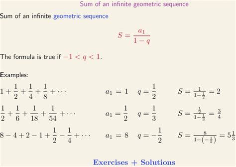 Sum of an infinite geometric sequence