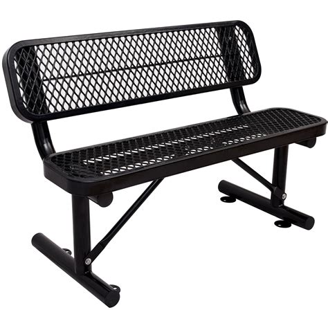 Buy 4 Feet Heavy Duty Park Bench with Back Portable Frame, Outdoor ...