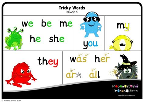 Phase 3 Tricky Words | Monster Phonics