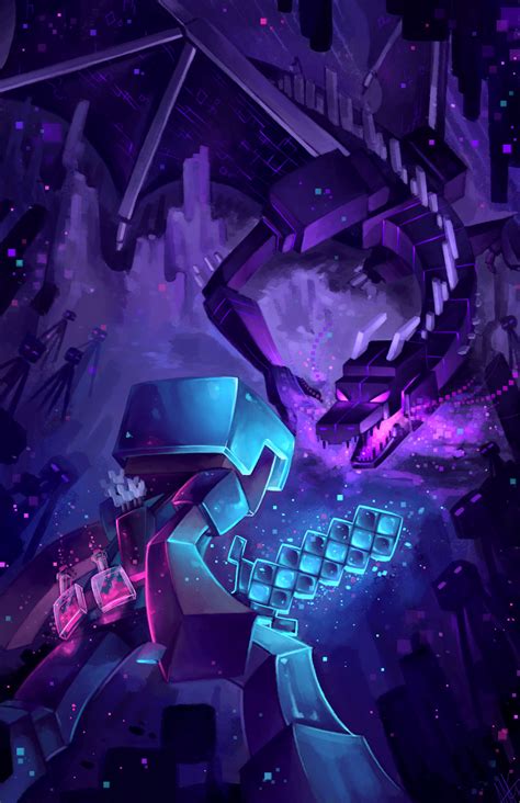 Epic Minecraft The End - | Minecraft wallpaper, Minecraft drawings ...