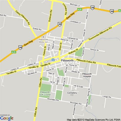 Map of Pittsworth, Queensland | Hotels Accommodation