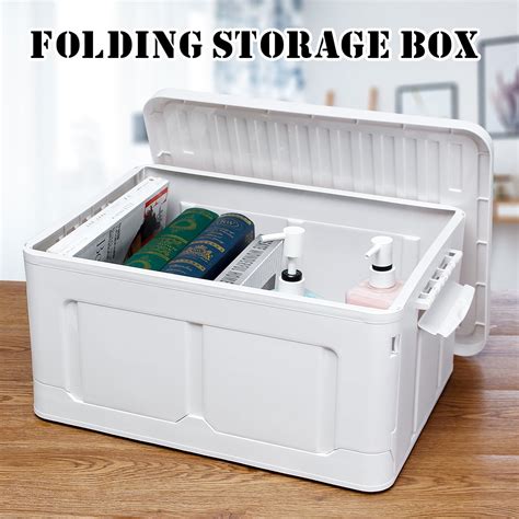 25L Collapsible Plastic Storage Bins with Lids - Durable Organizer Box ...