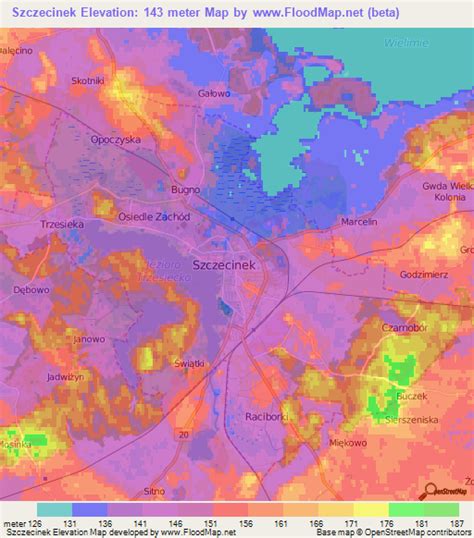 Elevation of Szczecinek,Poland Elevation Map, Topography, Contour