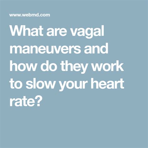 Vagal Maneuvers: 6 Techniques To Slow Your Heart Rate | Heart rate ...