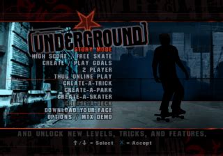 Tony Hawk's Underground (PlayStation 2) · RetroAchievements