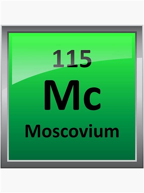 "Moscovium or Element 115 Periodic Table Symbol" Poster by sciencenotes ...