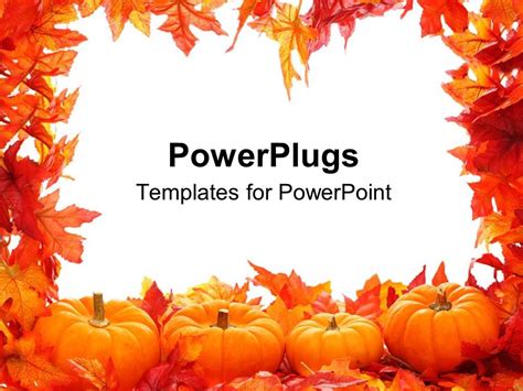 PowerPoint Template: Fall autumn leaf border with white background and ...