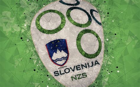 Slovenia national football team geometric art, logo, green abstract ...