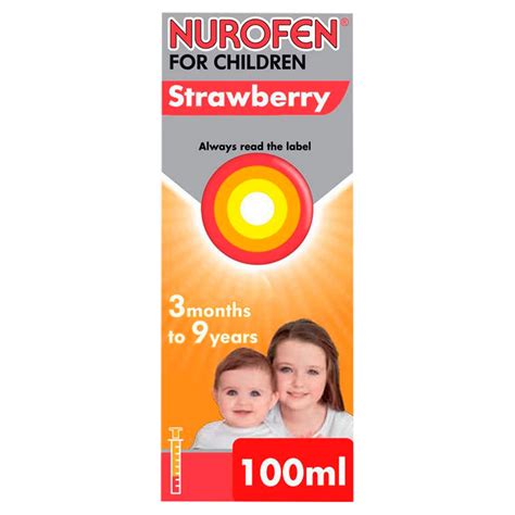 Nurofen for Children Strawberry 100mg/5ml Oral Suspension 3 Months to 9 ...