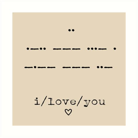 Morse Code - I Love You Art Print by lollylocket | Love yourself tattoo ...